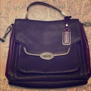 Coach Leather Purple Top Handle/Crossbody Bag